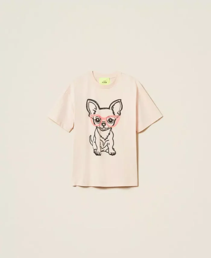 ACTITUDE MYFO oversize T-shirt with print and embroidery Pink - Image 6