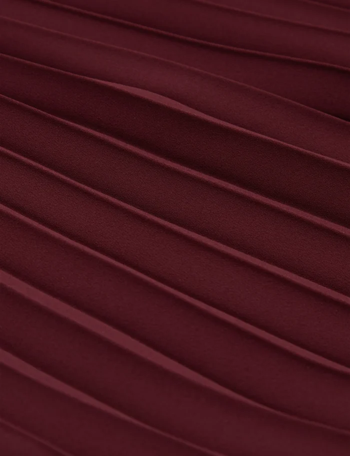 TED BAKER CONVALA Pleated Short Sleeve A-Line Mini Dress OXBLOOD - Image 7