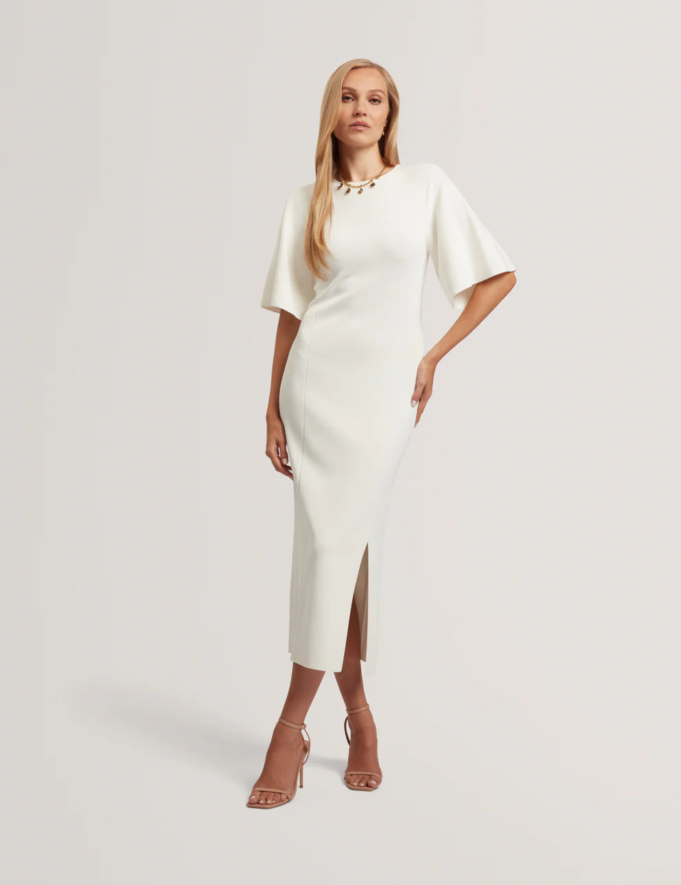 282696_AEDNA_IVORY_9_2_9abd491e-4683-4956-a4c4-ce3765880350 TED BAKER Aedna Bodycon Knit Dress Ivory - Image 1