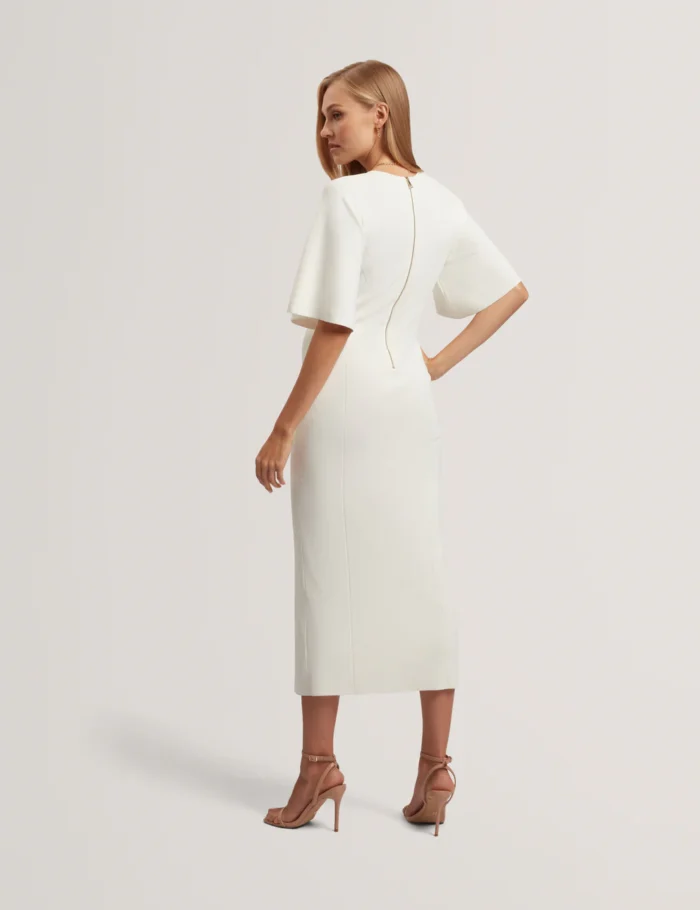 TED BAKER Aedna Bodycon Knit Dress Ivory - Image 5