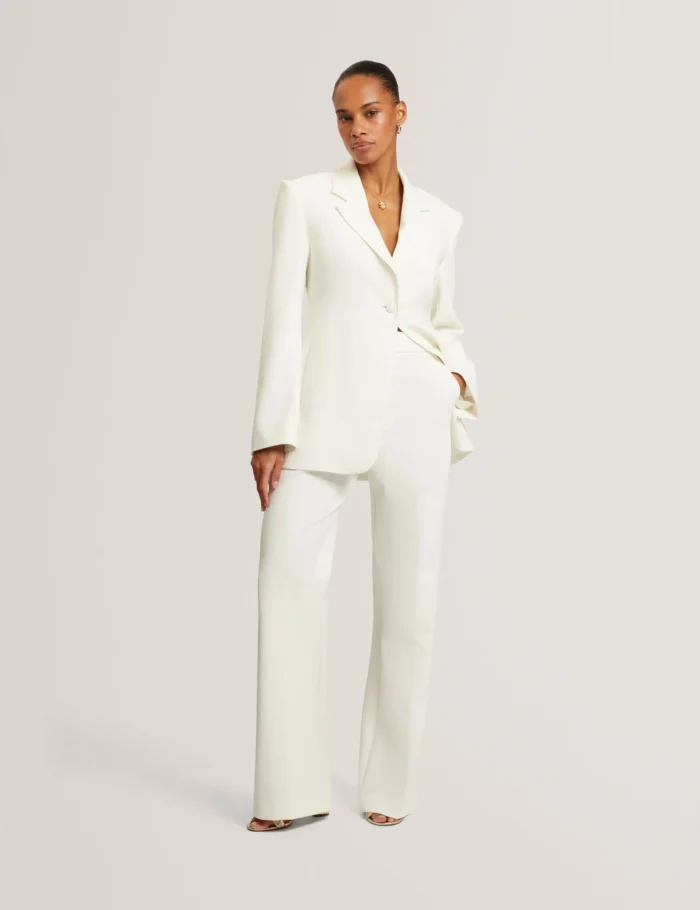 TED BAKER Single Breasted Hourglass Tailored Blazer Ivory - Image 3