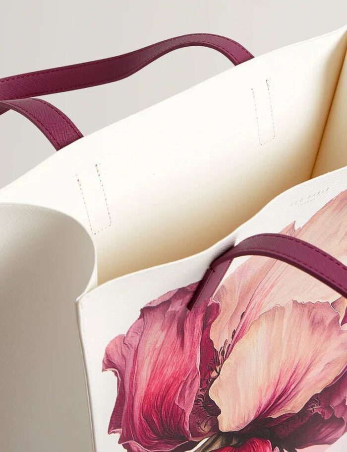 TED BAKER Shilva Printed Flower Medium Bag Ivory - Image 4