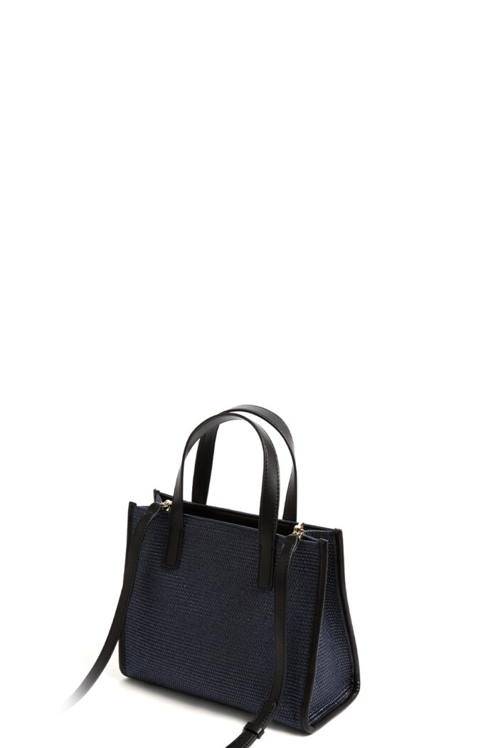 TED BAKER Raffia PU Trim Small Icon Tote Bag Navy - Image 4