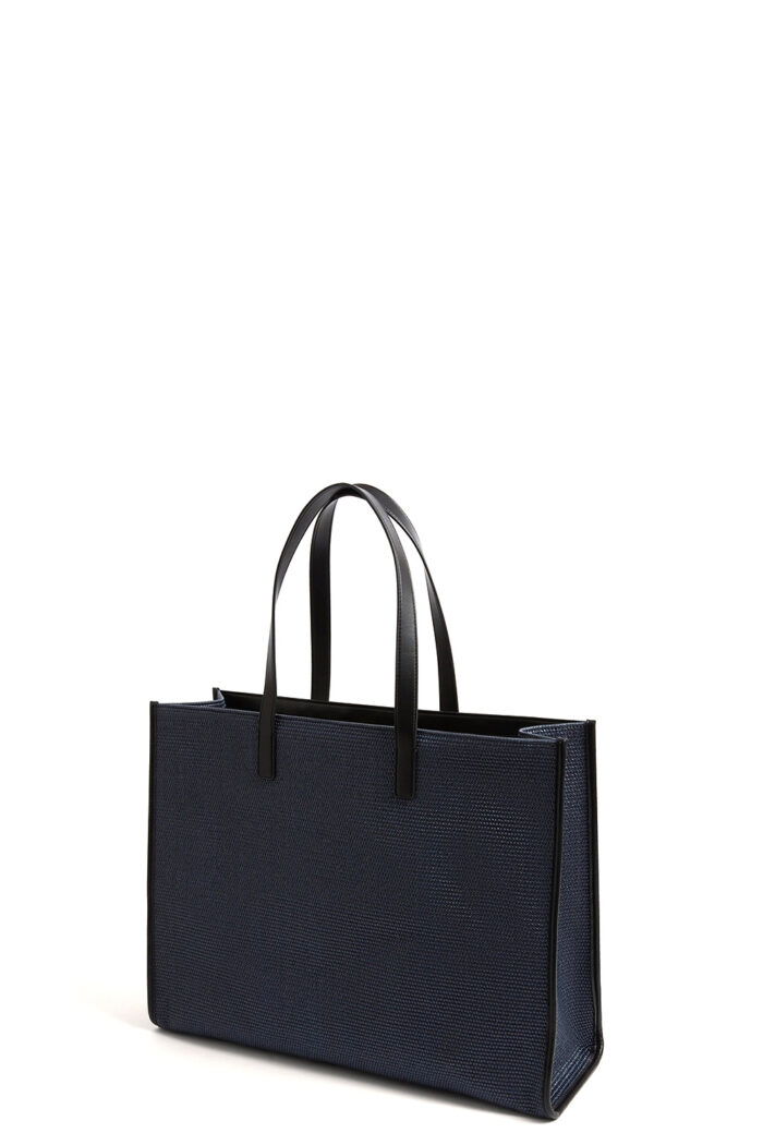 TED BAKER Pallmer Large Icon Raffia Bag Navy - Image 4