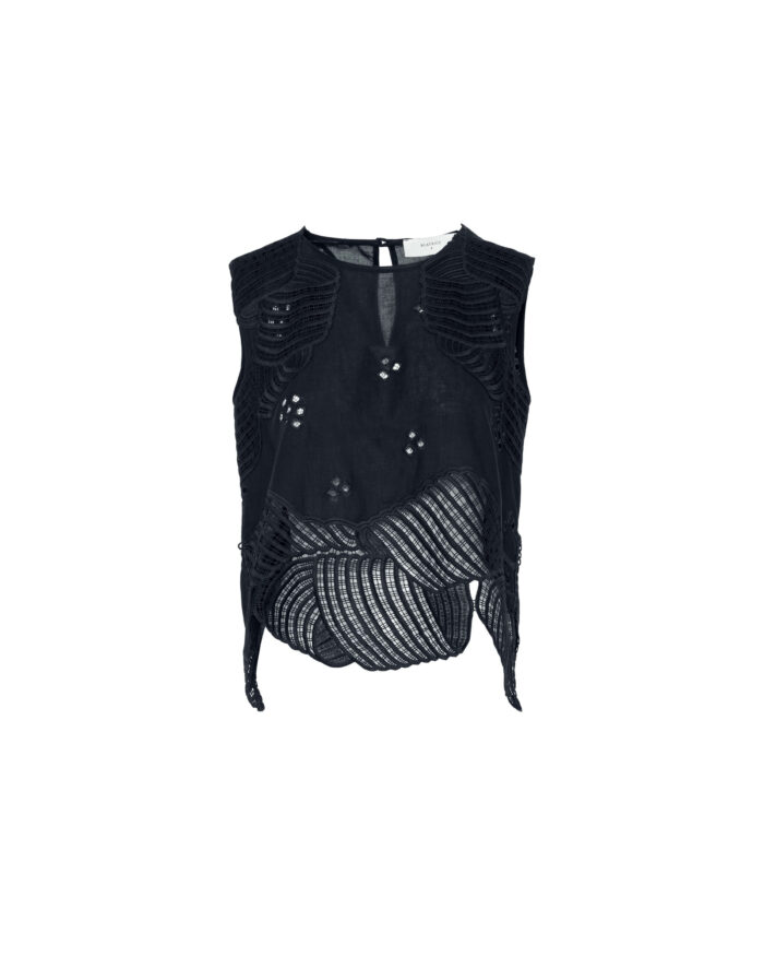 BEATRICE Embroidered liner top Black - Image 3