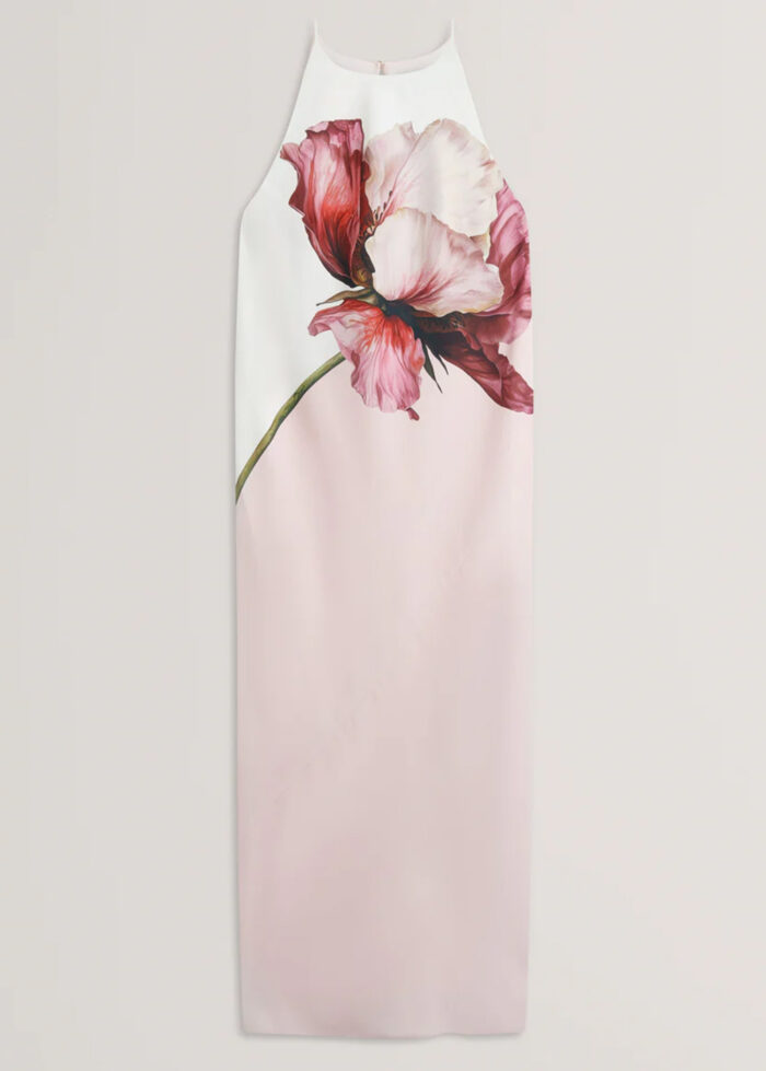 Lowela Floral Print Halter Neck Midi Dress Pink - Image 7