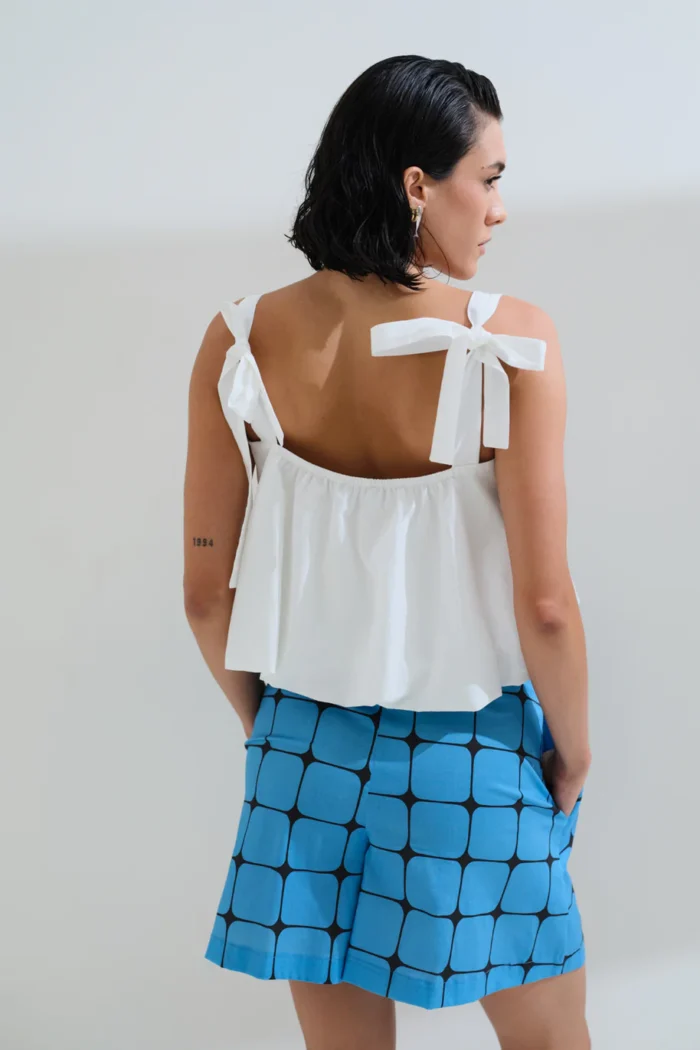 CHICARD Short balloon blouse White - Image 3