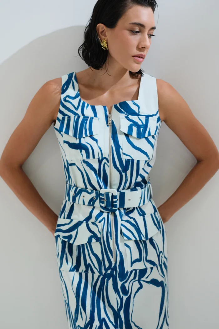 CHICARD Straight dress with front pockets White - Image 2