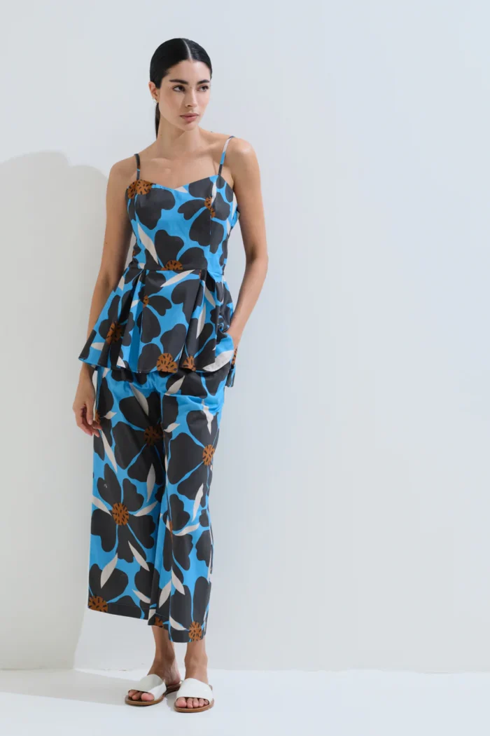 CHICARD  Floral crop pants Blue - Image 2