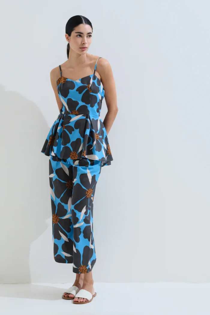 CHICARD  Blouse flowers Blue - Image 4