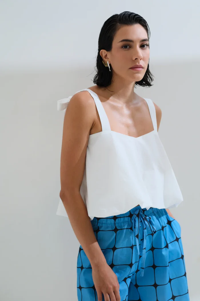 CHICARD Short balloon blouse White - Image 5