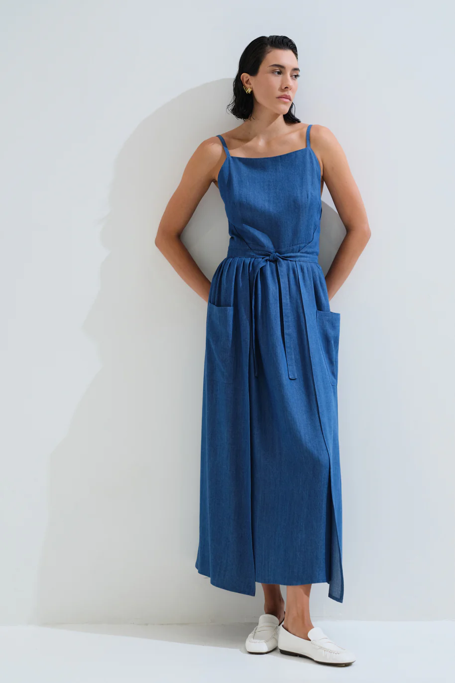 CHICARD_SUMMER2615179 CHICARD Pleated dress that ties Blue - Image 1