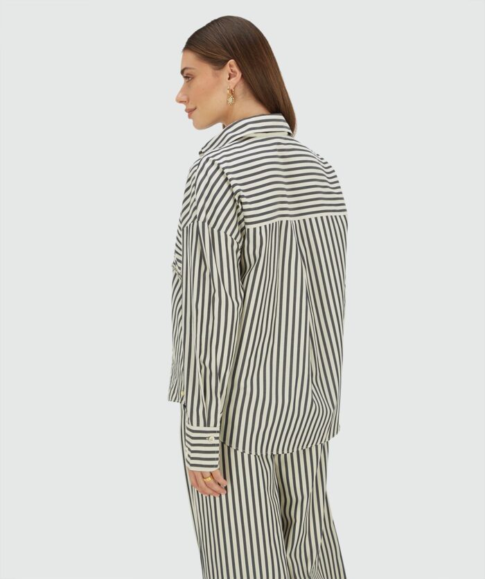 JOSH-V LEXX oversized striped blouse Dark blue stripe - Image 3