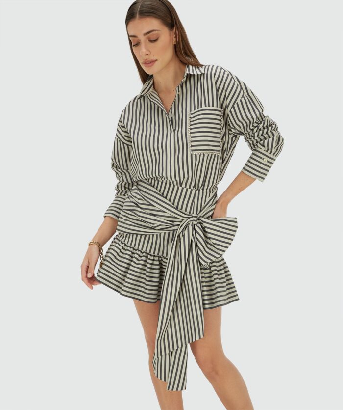 JOSH-V LEXX oversized striped blouse Dark blue stripe - Image 7