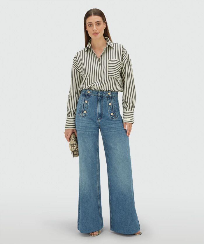 JOSH-V LEXX oversized striped blouse Dark blue stripe - Image 6