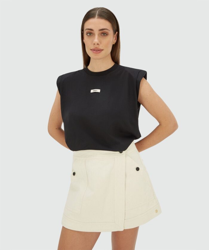 JOSH-V SUE regular fit T-shirt with shoulder pads Black - Image 3