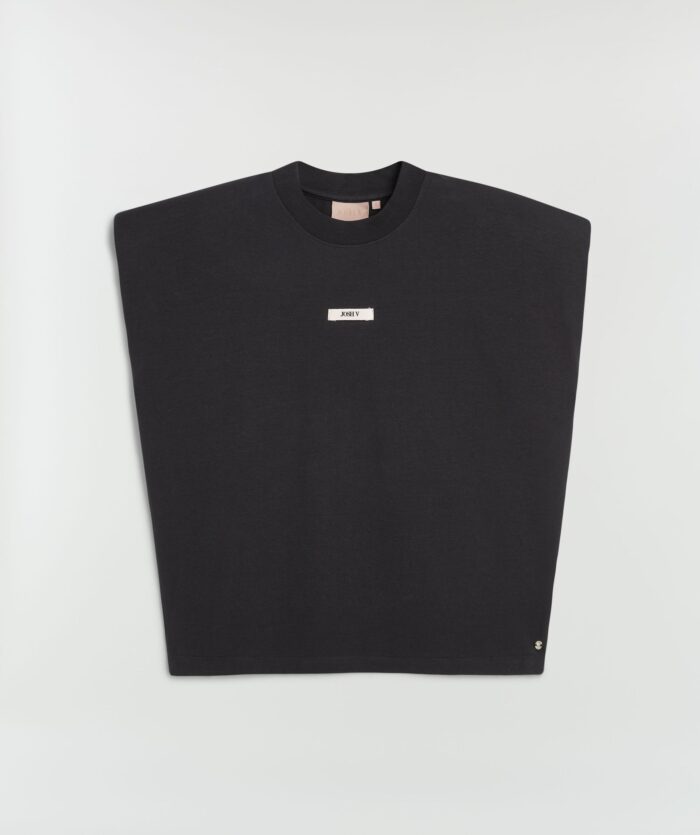 JOSH-V SUE regular fit T-shirt with shoulder pads Black - Image 6