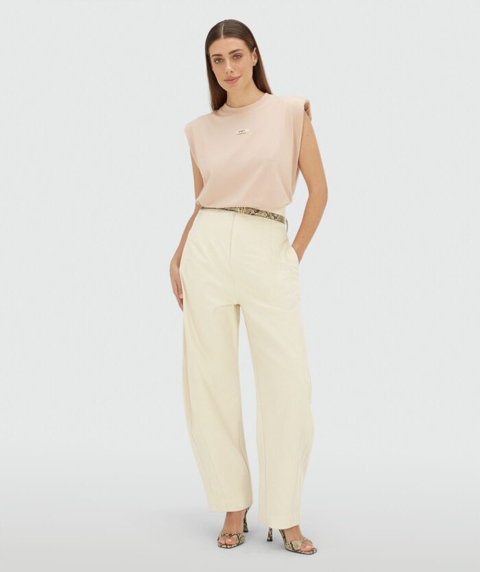 JOSH-V SUE regular fit T-shirt with shoulder pads Dusty pink - Image 2