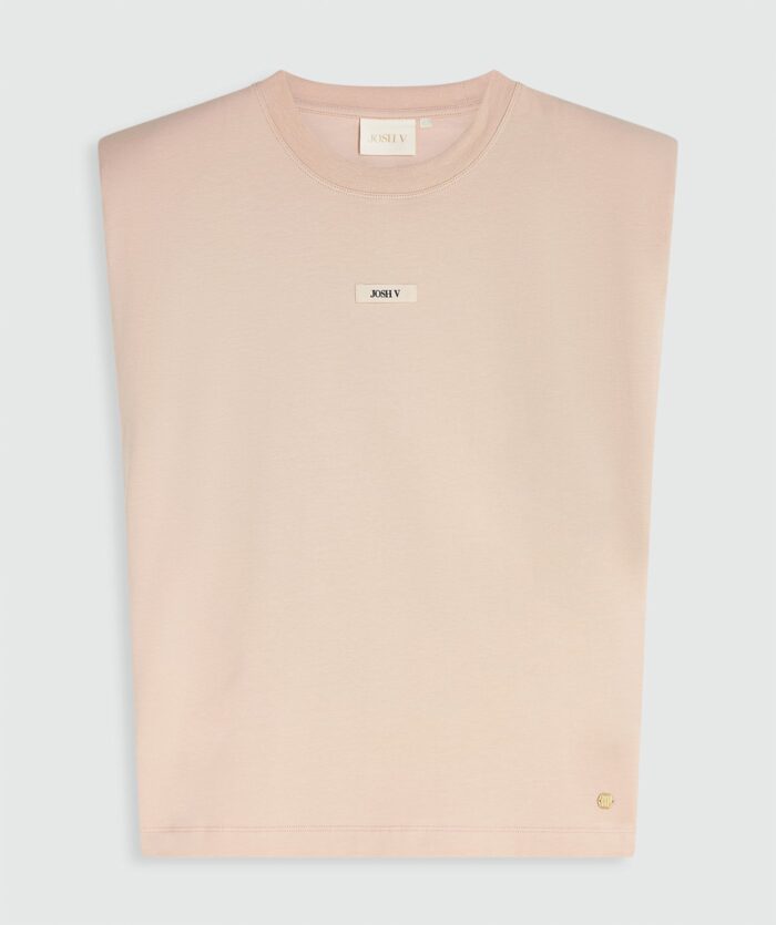JOSH-V SUE regular fit T-shirt with shoulder pads Dusty pink - Image 5