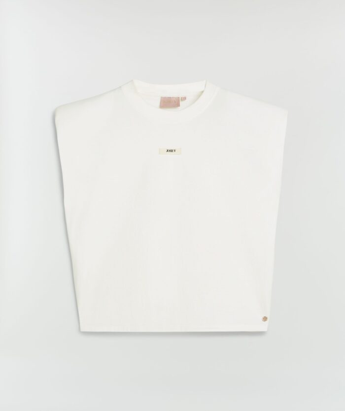 JOSH-V SUE T-shirt with shoulder padding Off white - Image 5