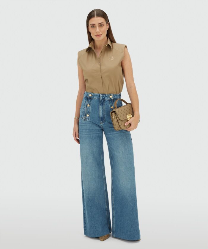 JOSH-V SUSIE straight fit blouse Light khaki - Image 5