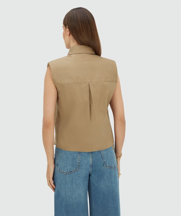 JOSH-V SUSIE straight fit blouse Light khaki - Image 4