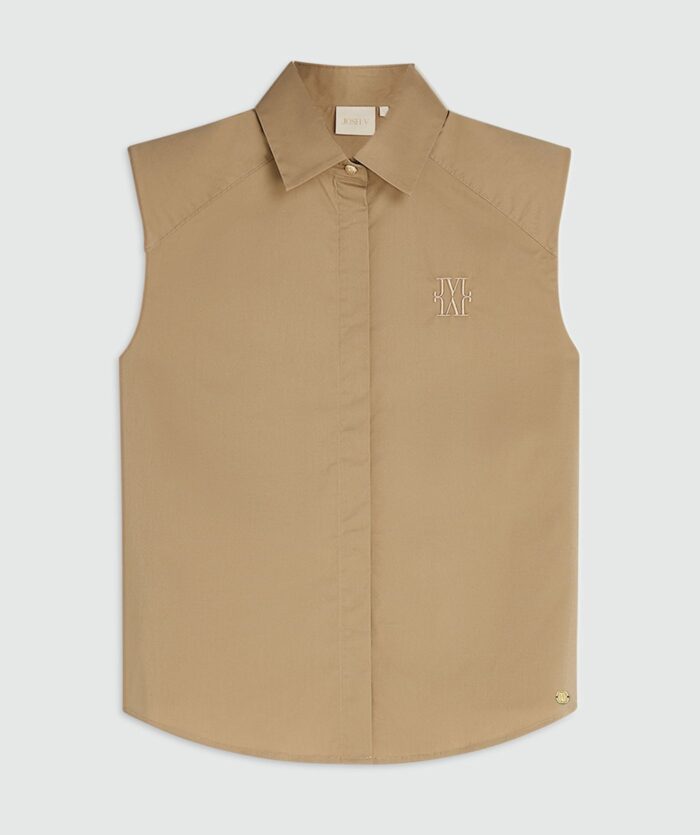 JOSH-V SUSIE straight fit blouse Light khaki - Image 6