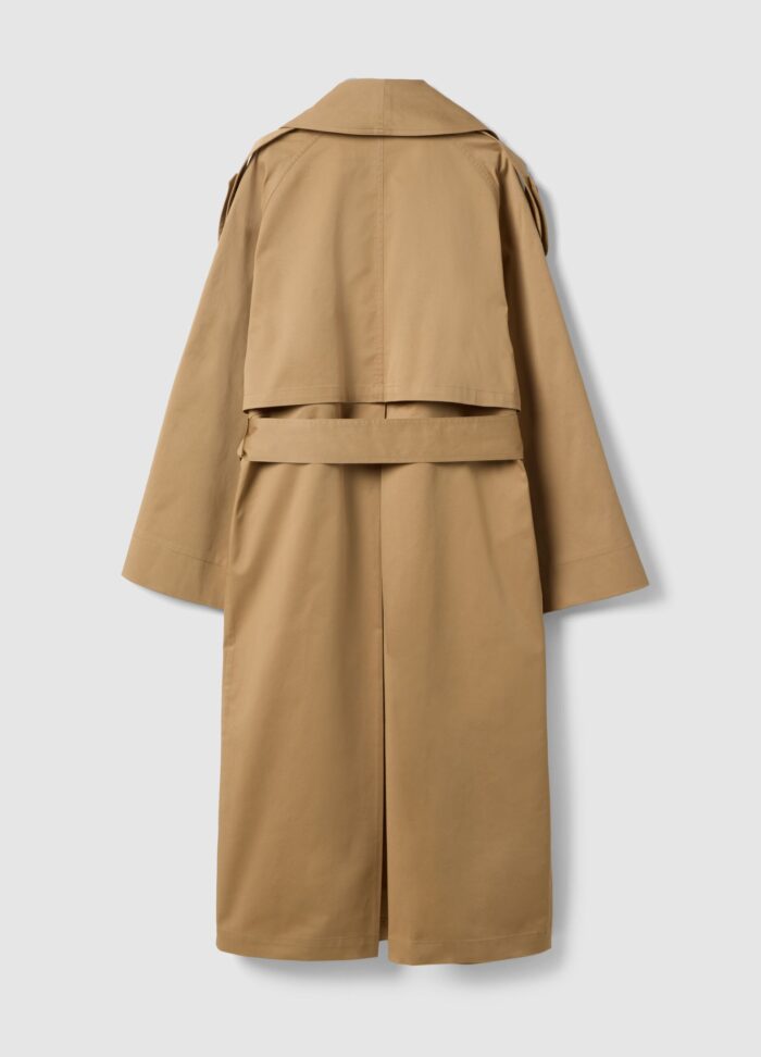STEFANEL Oversized stretch cotton blend trench coat Beige - Image 7