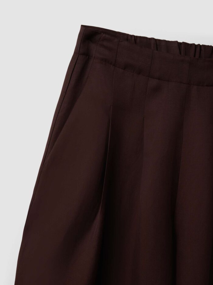 STEFANEL Palazzo trousers in a regular fit linen and viscose blend Brown - Image 5