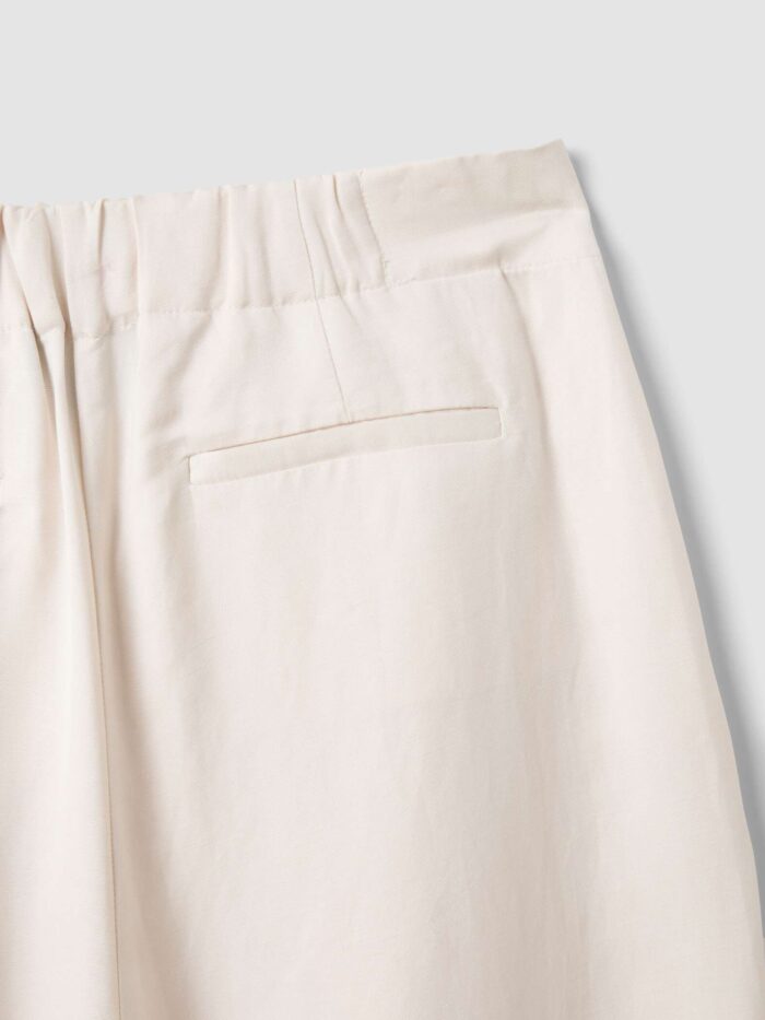 STEFANEL Palazzo trousers in a regular fit linen and viscose blend Beige - Image 5