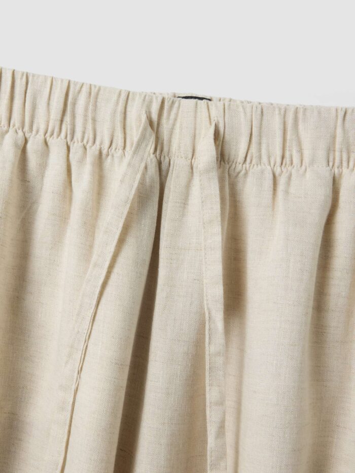 STEFANEL Wide-leg pure linen joggers White - Image 5