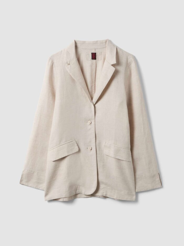 STEFANEL Regular fit pure linen blazer White - Image 6