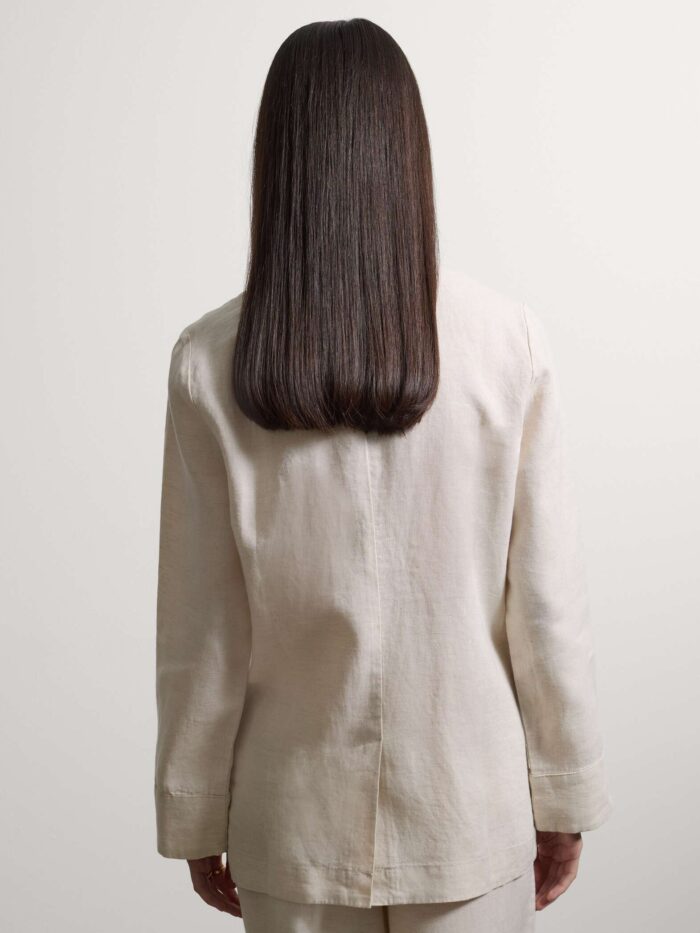 STEFANEL Regular fit pure linen blazer White - Image 4