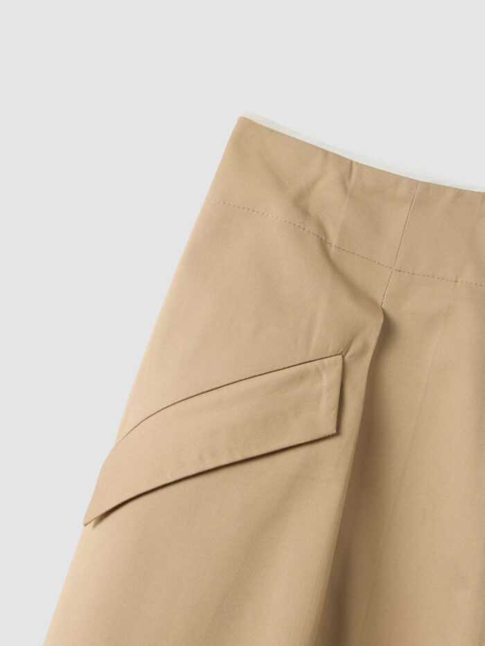STEFANEL Regular-fit pure cotton skirt with pockets Beige - Image 5