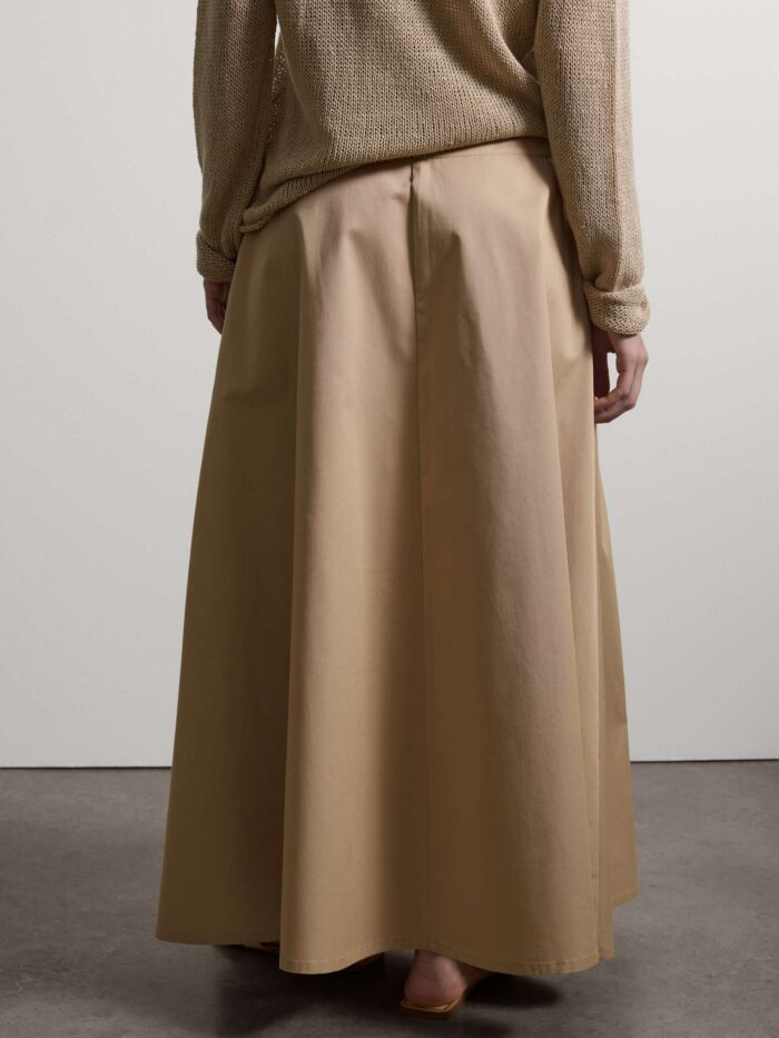 STEFANEL Regular-fit pure cotton skirt with pockets Beige - Image 4