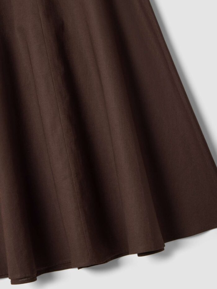 STEFANEL Long skirt in linen and cotton blend, regular fit Brown - Image 5