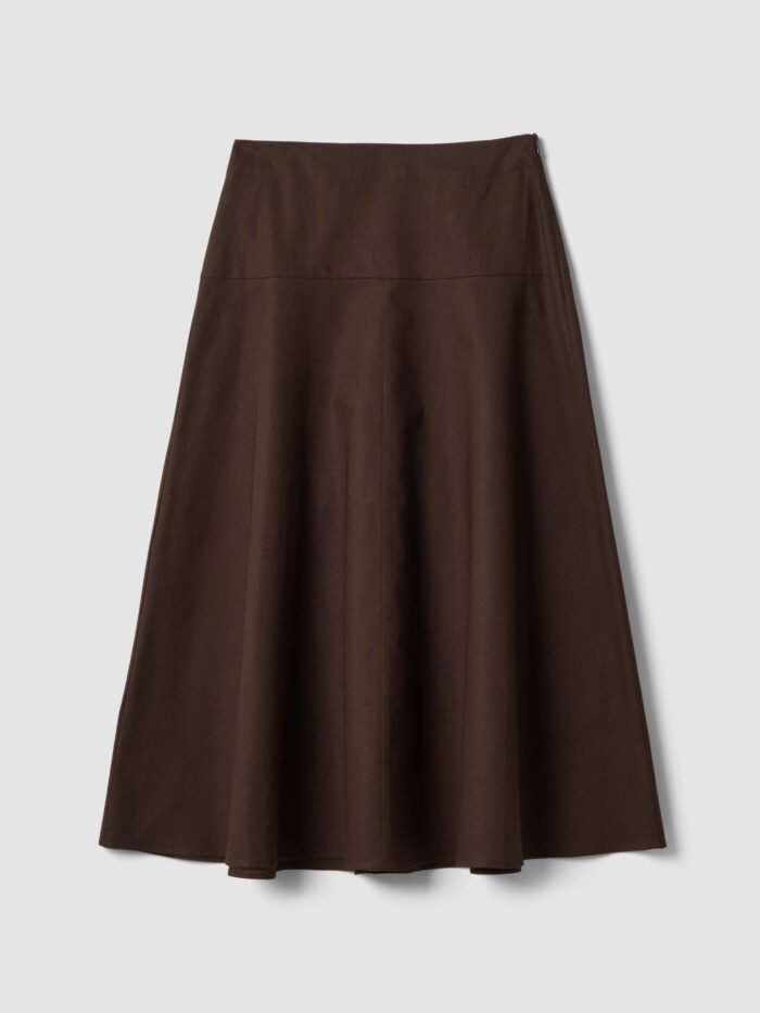 STEFANEL Long skirt in linen and cotton blend, regular fit Brown - Image 6