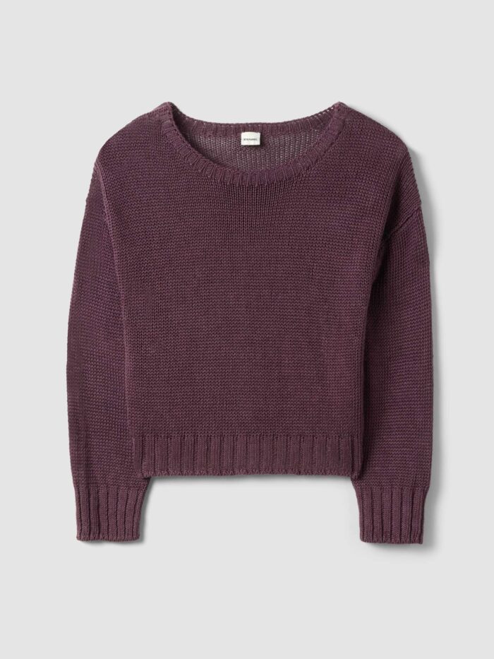 STEFANEL Regular fit pure linen sweater Purple - Image 6