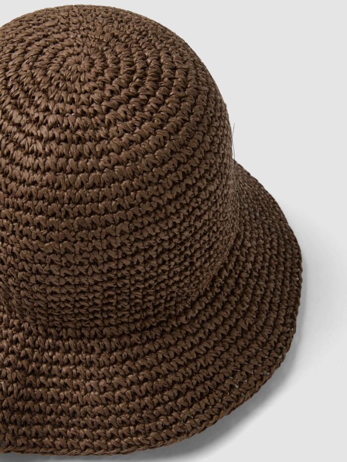 STEFANEL Cloche hat in pure brown paper fabric - Image 3