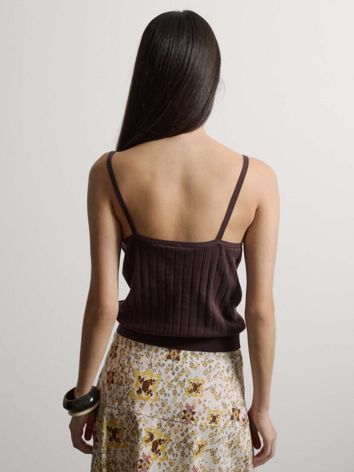 STEFANEL Regular fit pure cotton top with buttons Brown - Image 4