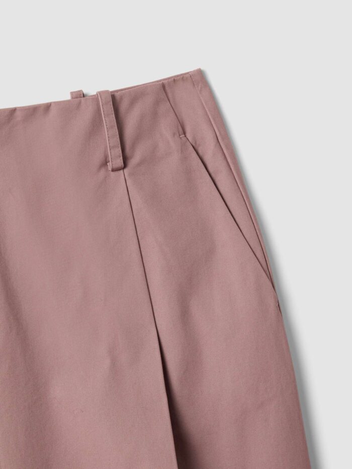 STEFANEL Wide-leg pure cotton trousers Pink - Image 4