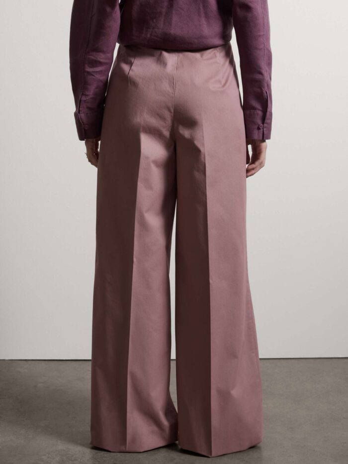 STEFANEL Wide-leg pure cotton trousers Pink - Image 5