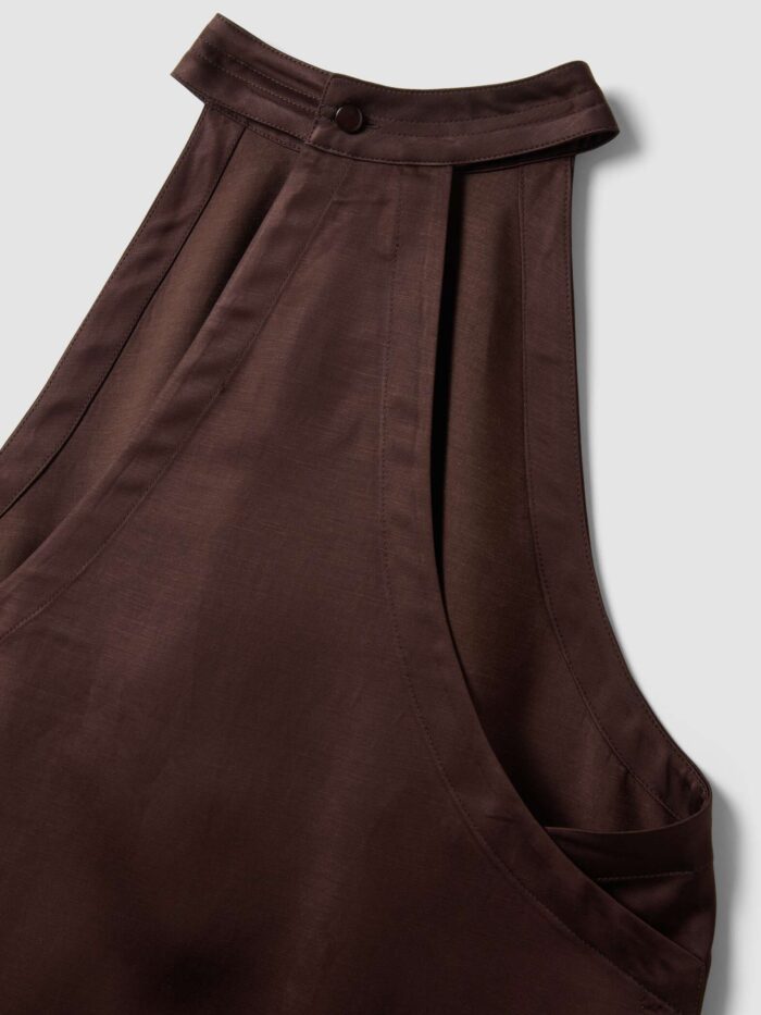 STEFANEL Regular fit sleeveless viscose blend blouse Brown - Image 6