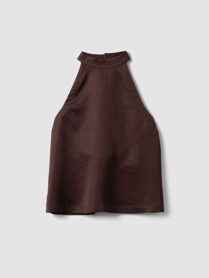 STEFANEL Regular fit sleeveless viscose blend blouse Brown - Image 5