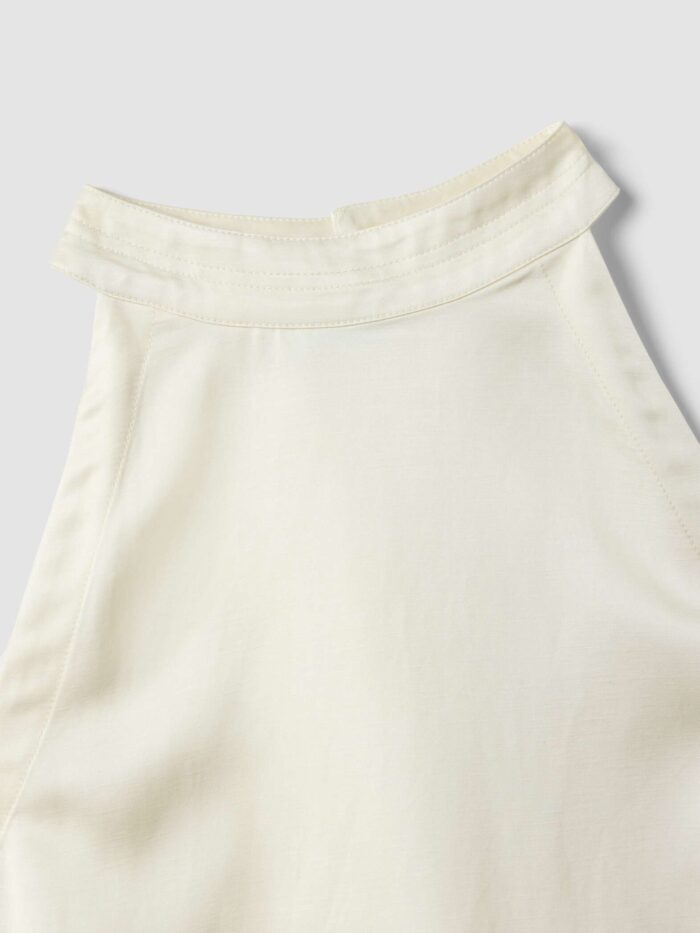 STEFANEL Regular fit viscose blend sleeveless blouse White - Image 5