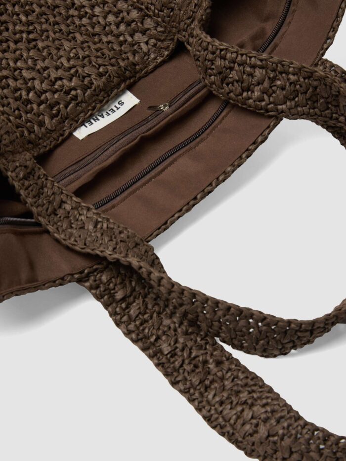 STEFANEL  bag in pure paper fabric Brown - Image 2