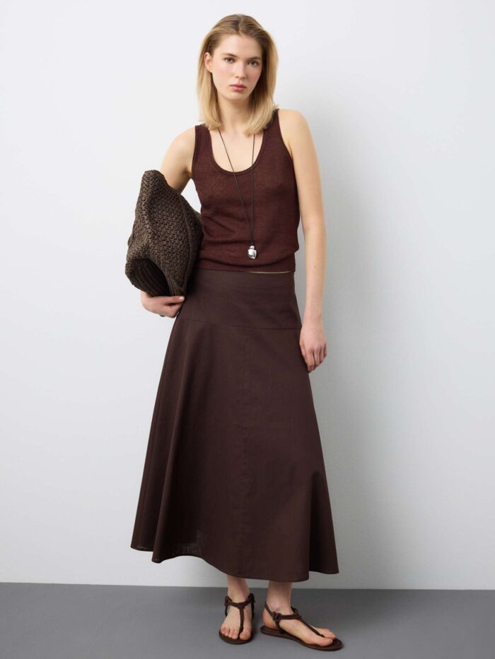 STEFANEL  bag in pure paper fabric Brown - Image 4