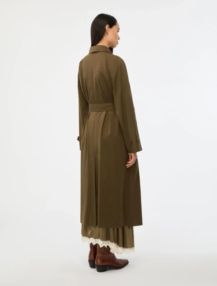 i BLUES Straight-Fit Trench Coat Kaki - Image 5