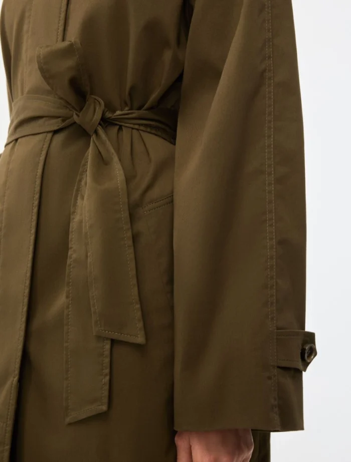 i BLUES Straight-Fit Trench Coat Kaki - Image 4