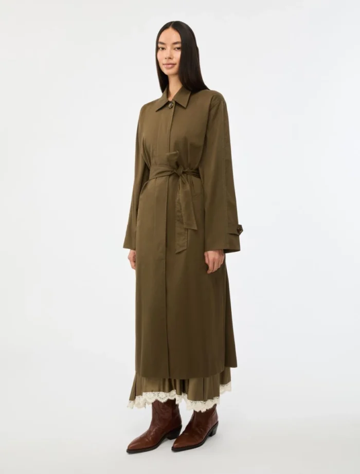 i BLUES Straight-Fit Trench Coat Kaki - Image 3